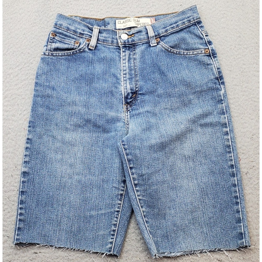 Levi's 512 Cut-off Jean Shorts Womens 6 Blue Denim Red Tab Classic Raw Hem